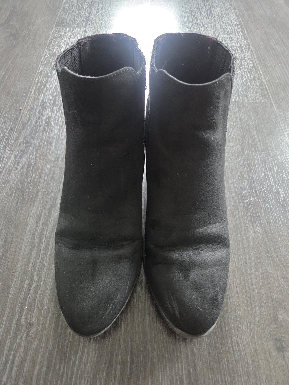 Black Women's Ankle Boots - Sleek Suede Look